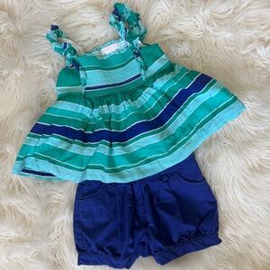 Janie and Jack Striped Green and Blue Toddler Outfit